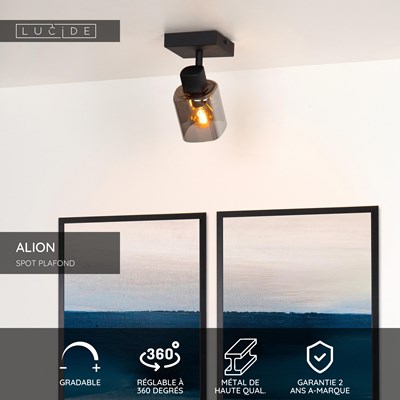 Lucide ALION - Spot plafond - 1xE14 - Noir